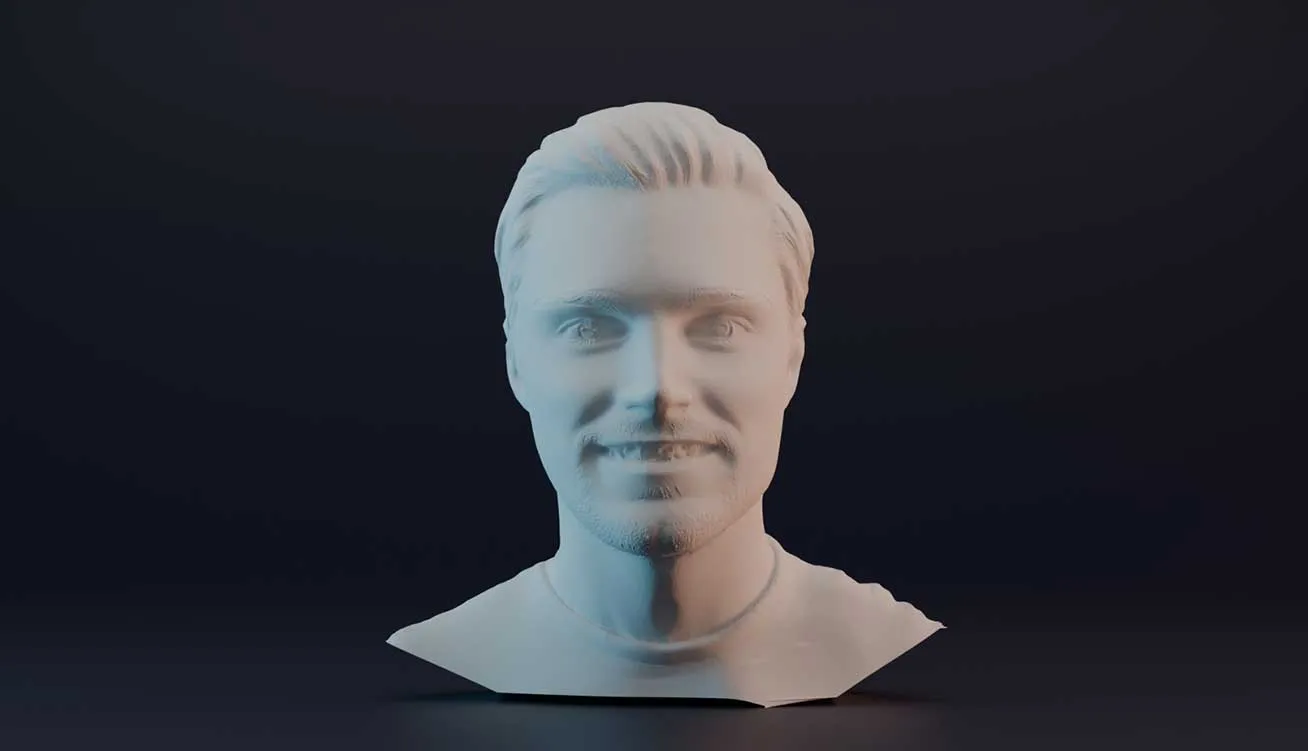 Aus dem Foto modellierte 3D-Büste