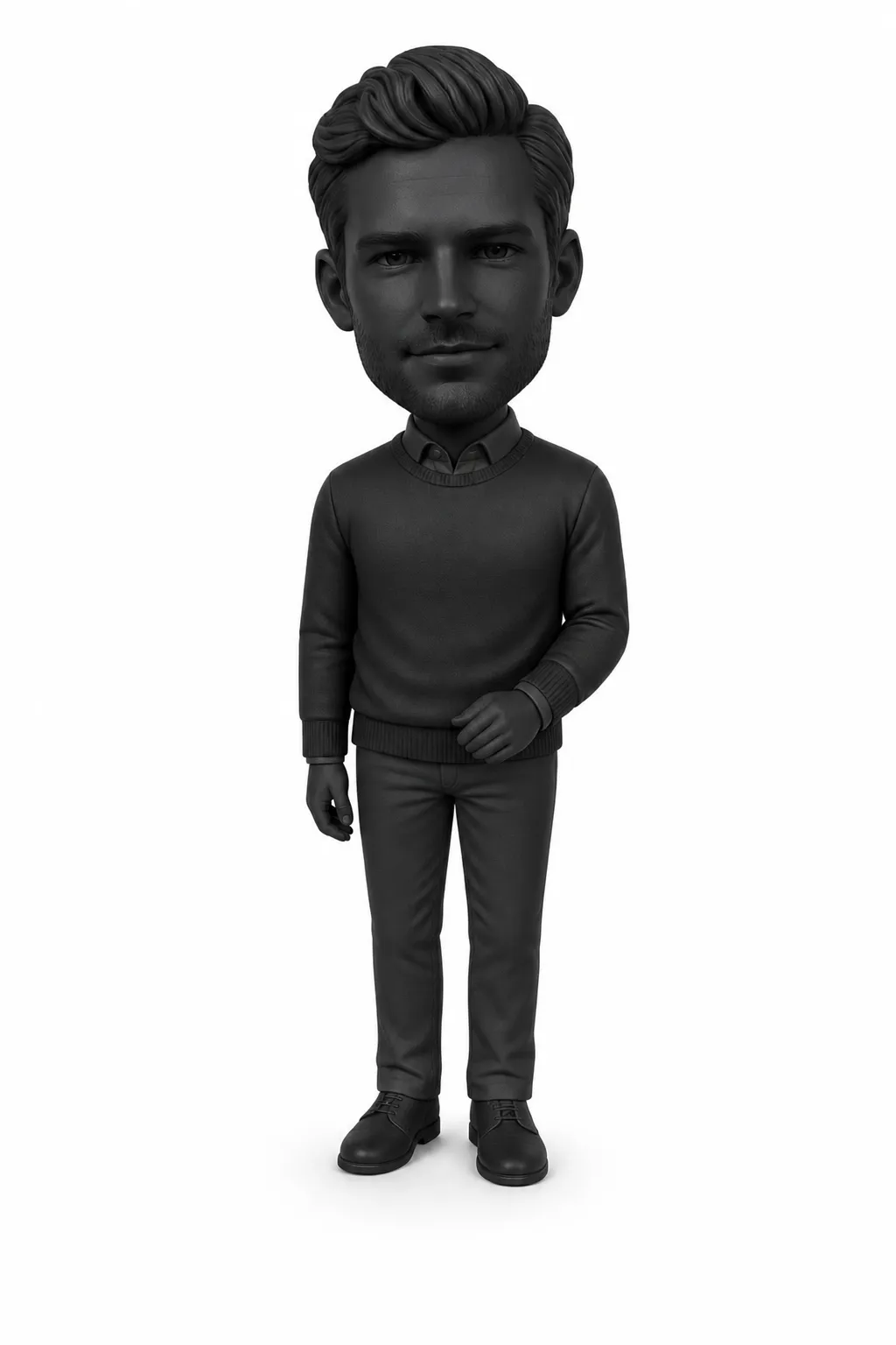 Personalisierte 3D-Figur aus Foto in Schwarz