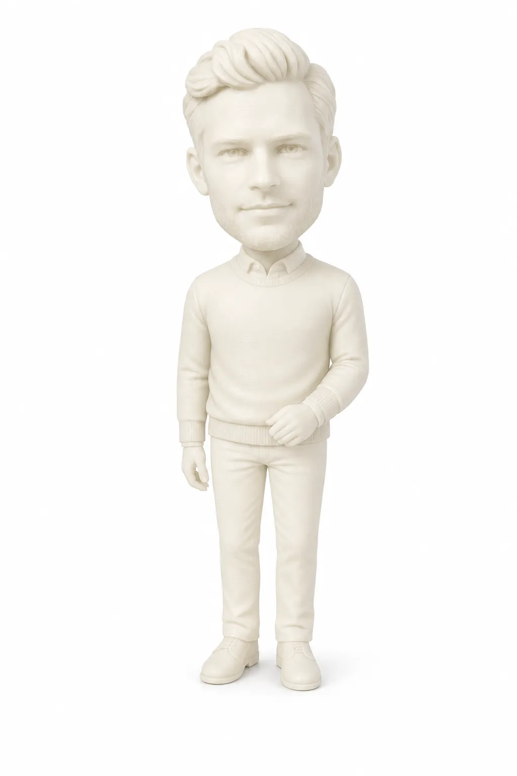 Personalisierte 3D-Figur aus Foto in Weiß