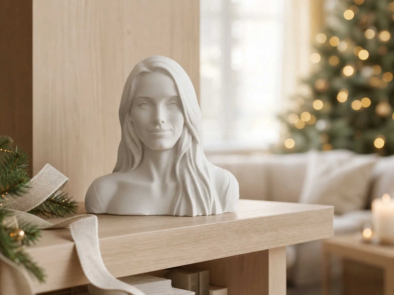 3D-Portrait als persönliches Weihnachtsgeschenk unter dem Christbaum
